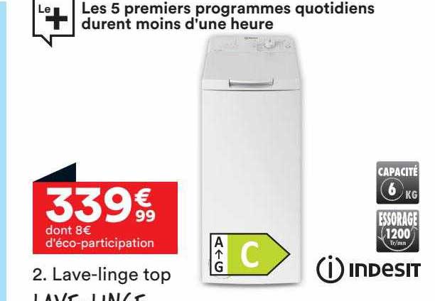 indesit lave-linge top