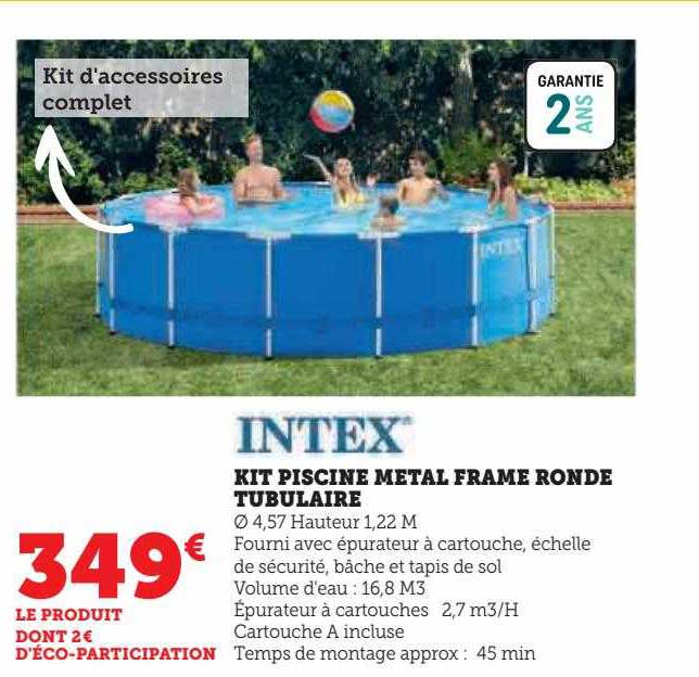intex kit piscine metal frame ronde tubulaire