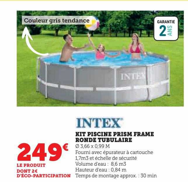 intex kit piscine prism frame ronde tubulaire