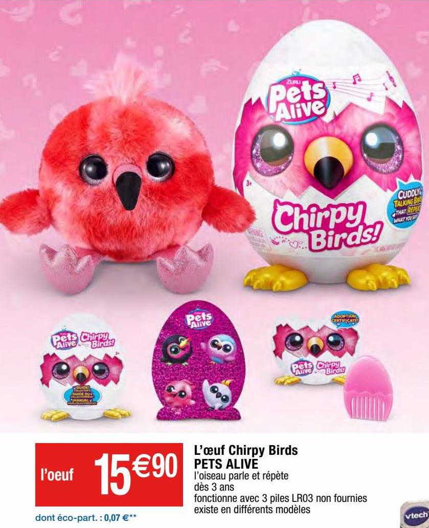l'œuf chirpy birds pets alive