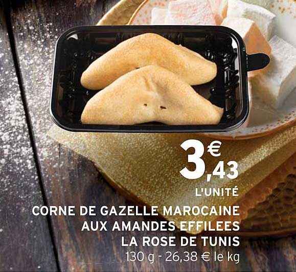 corne de gazelle marocaine aux amandes effilées la rose de tunis