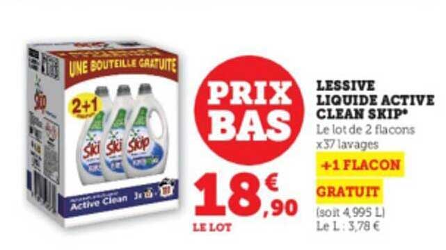 Lessive Liquide Active Clean Skip