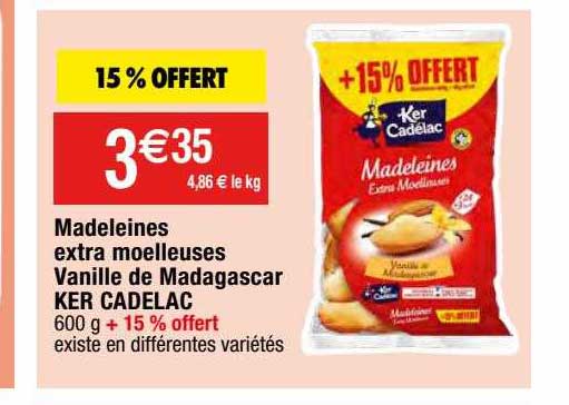madeleines extra moelleuses vanille de madagascar ker cadelac