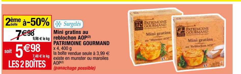 Mini Gratins Au Reblochon Aop Partrimoine Gourmand Surgelés