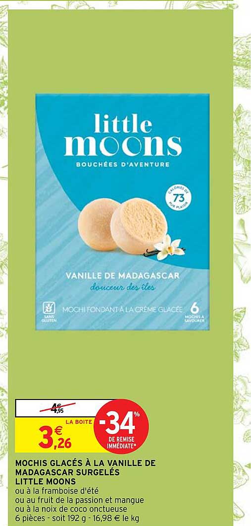 mochis glacés à la vanille de madagascar surgelés little moons