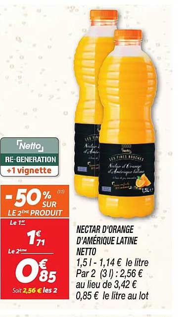 nectar d'orange d'amérique latine netto