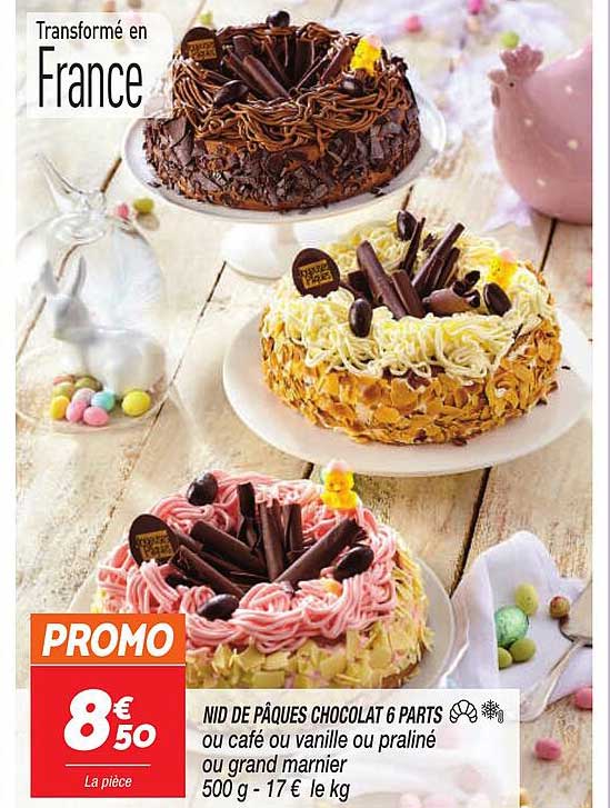 Nid De Pâques Chocolat 6 Parts Ou Café Ou Vanille Ou Praliné Ou Grand Marnier
