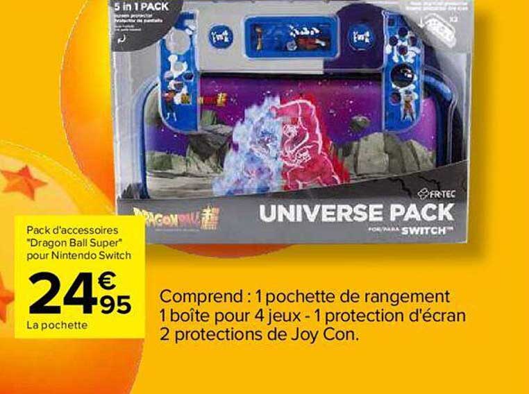 pack d'accessoires "dragon ball super" pour nintendo switch