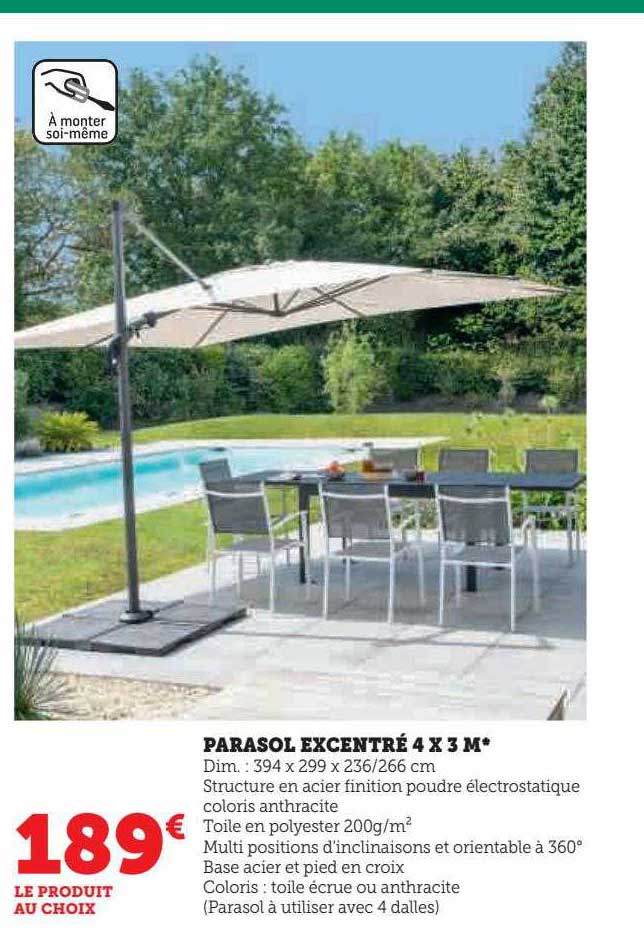 parasol excentré 4x3 m