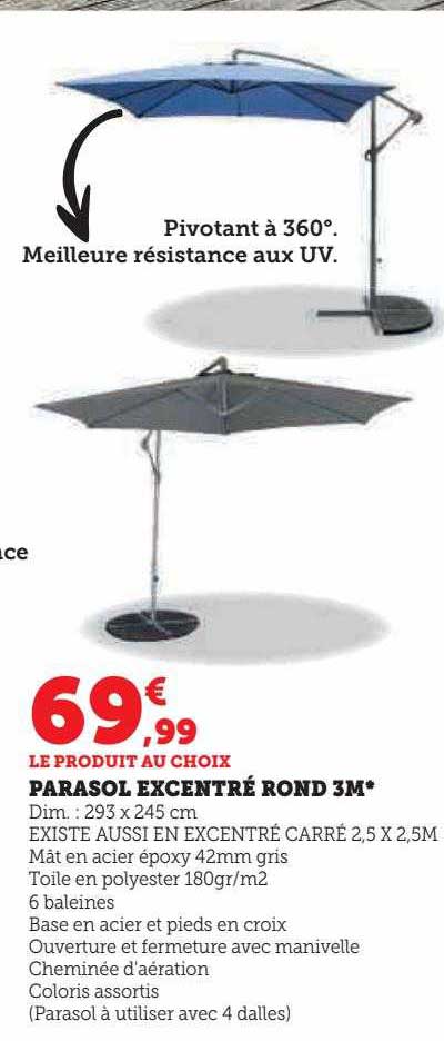 parasol excentré rond 3m