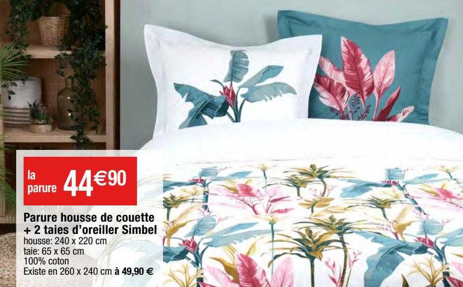 parure housse de couette + 2 taies d'oreiller simbel