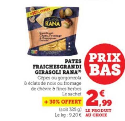 pâtes fraîches grandi girasoli rana