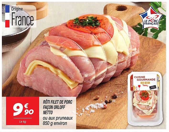 rôti filet de porc façon orloff netto