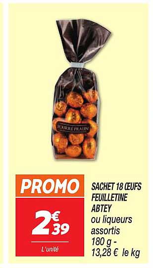 sachet 18 œufs feuilletine abtey