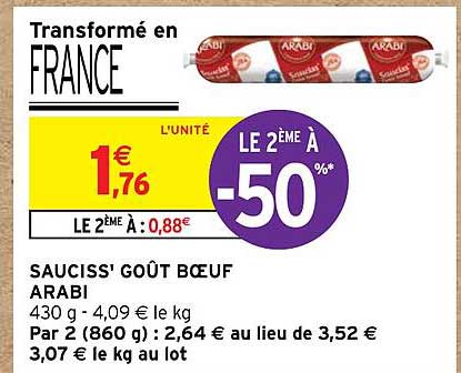 sauciss' goût boeuf arabi