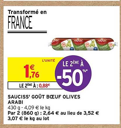 sauciss' goût boeuf olives arabi
