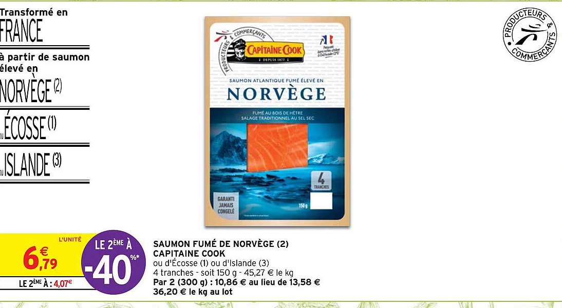 saumon fumé de norvège capitaine cook