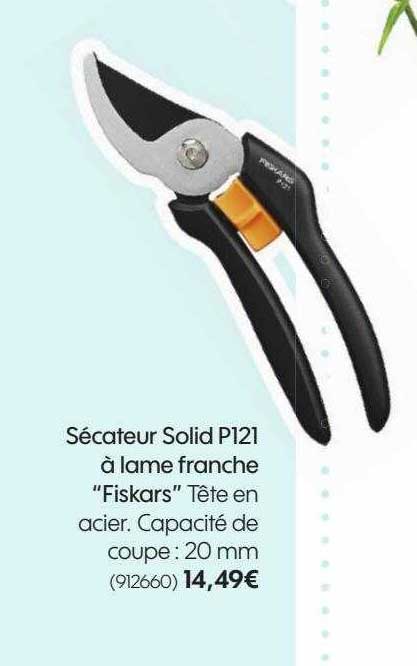 sécateur solid p121 à lame franche "fiskars"