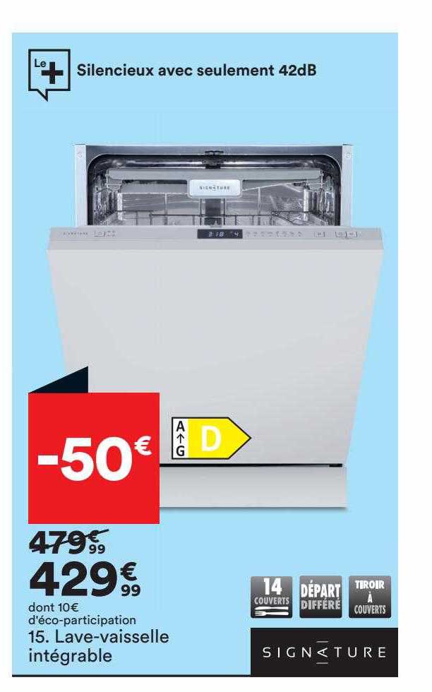 signature lave-vaisselle intégrable
