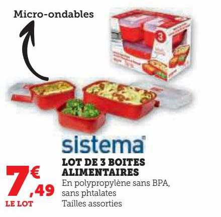 sistema lot de 3 boîtes alimentaires