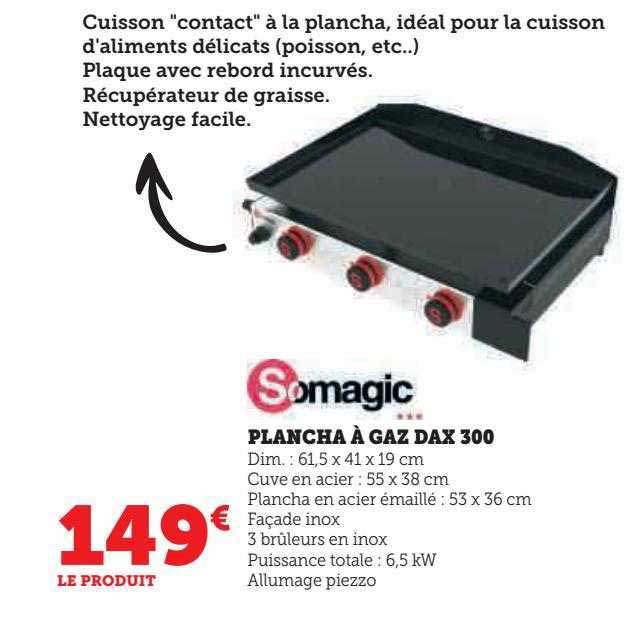 somagic plancha à gaz dax 300