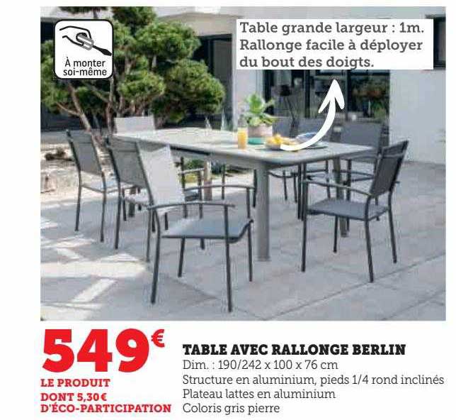 table avec rallonge berlin