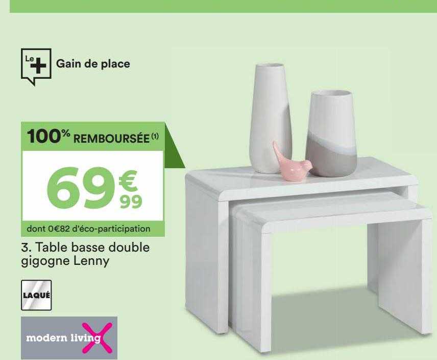 table basse double gigogne lenny