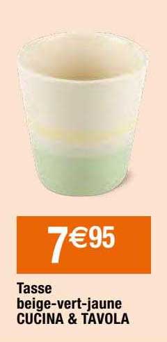 tasse beige-vert-jaune cucina & tavola