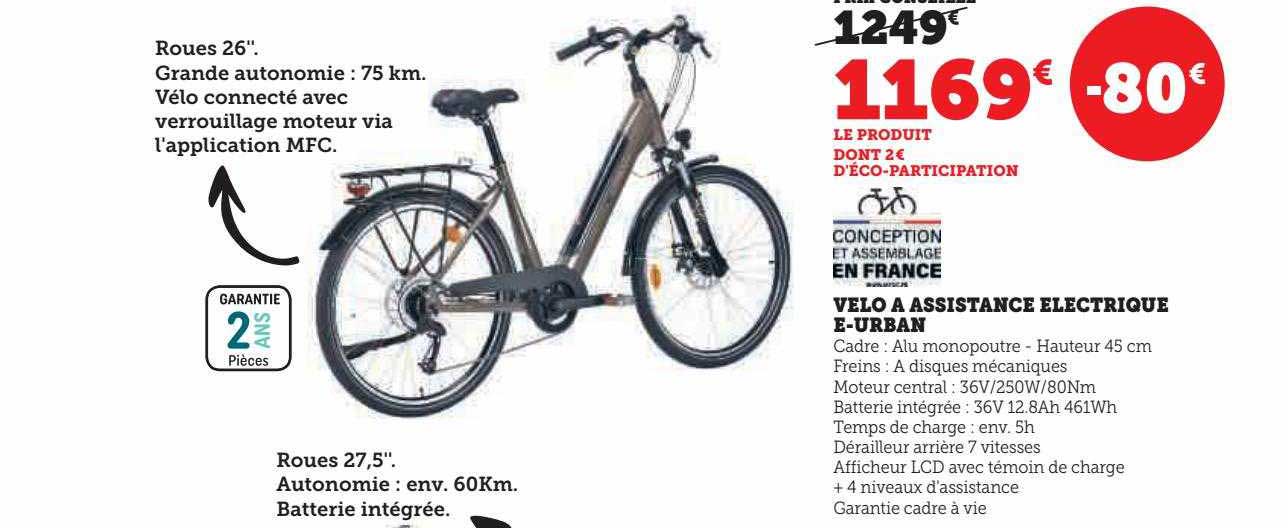 vélo a assistance électrique e-urban