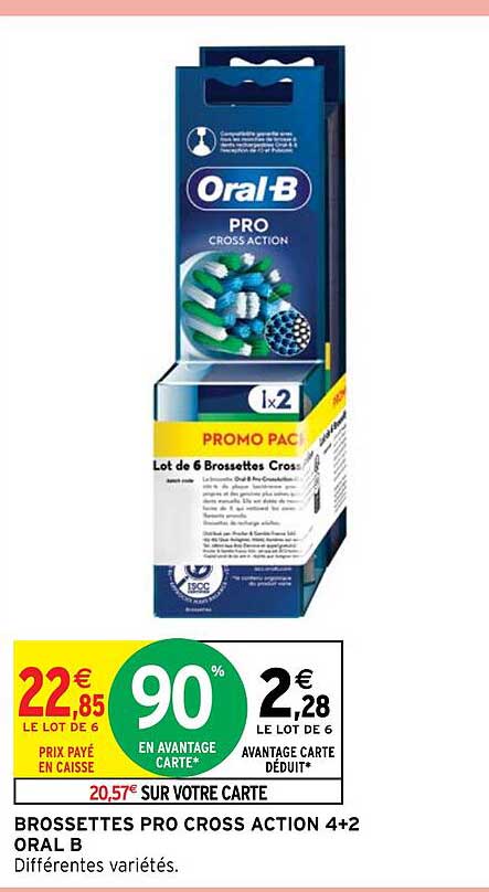 brossettes pro cross action 4 + 2 oral b