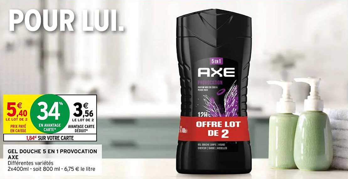 Gel Douche 5 En 1 Provocation Axe