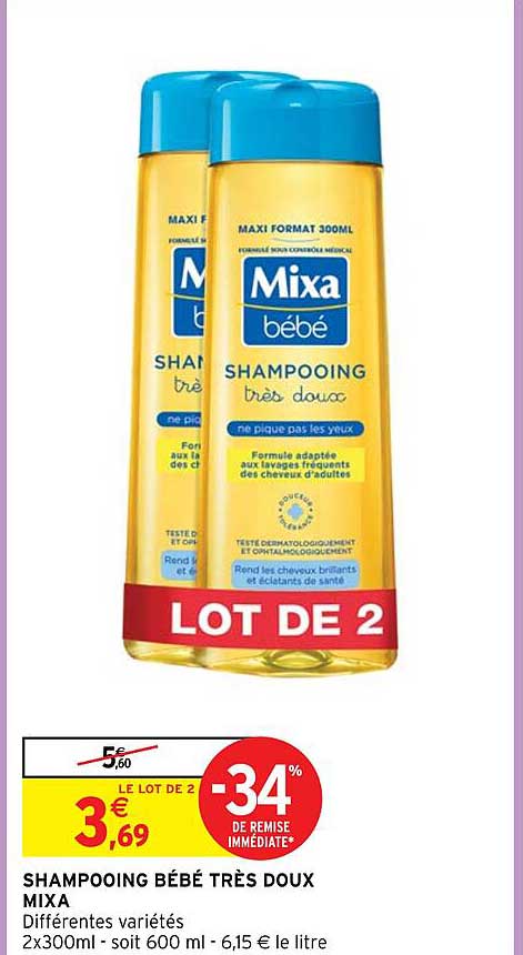 shampooing bébé très doux mixa
