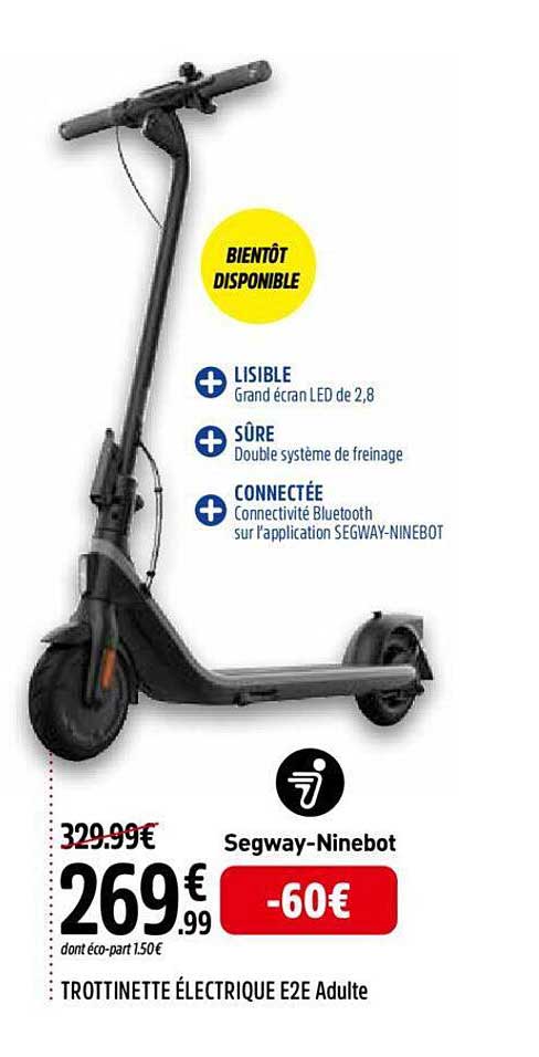 trottinette électrique e2e adulte segway-ninebot