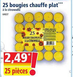 25 bougies chauffe plat