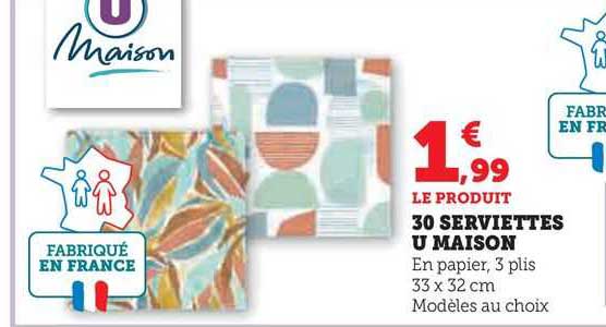 30 Serviettes U Maison