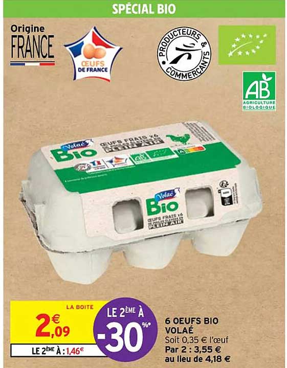 6 Oeufs Bio Volaé
