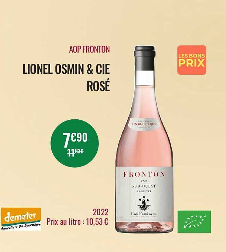 aop fronton lionel osmin & cie rosé 2022