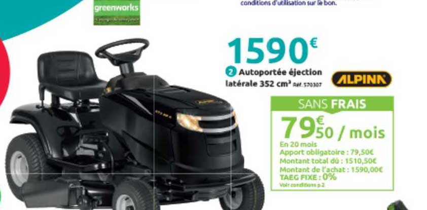 autoportée éjection latérale 352 cm³ alpina