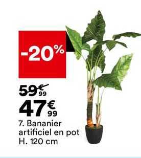 bananier artificiel en pot h. 120 cm
