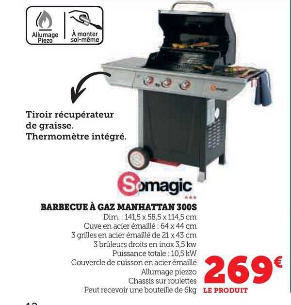 barbecue à gaz manhattan 300s somagic