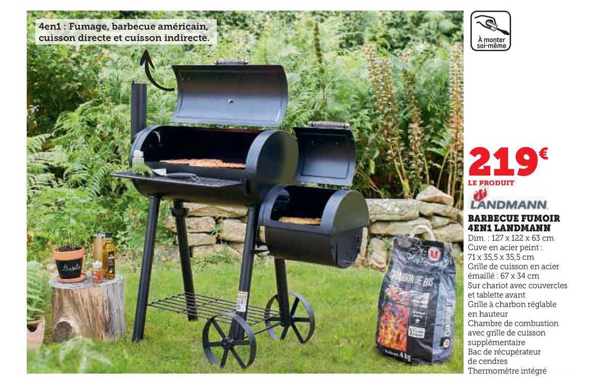 barbecue fumoir 4 en 1 landmann