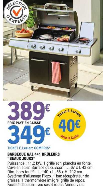 Barbecue Gaz 4+1 Brûleurs "beaux Jours"