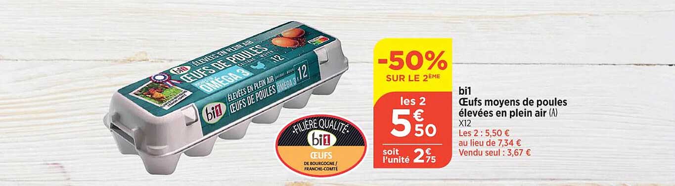 bi1 œufs moyens de poules élevées en plein air