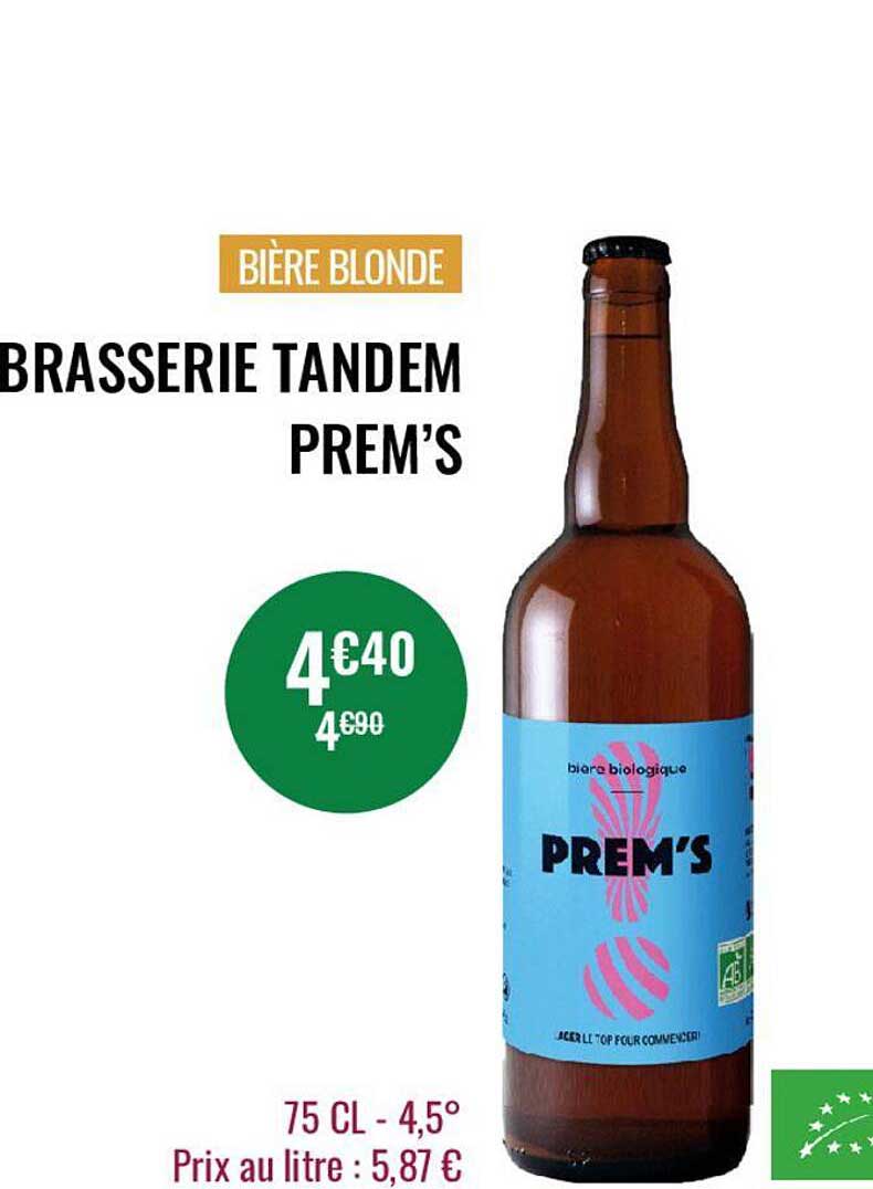 bière blonde brasserie tandem prem's