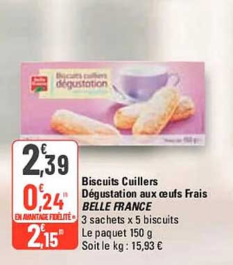 biscuits cuillers dégustation aux œufs frais belle france