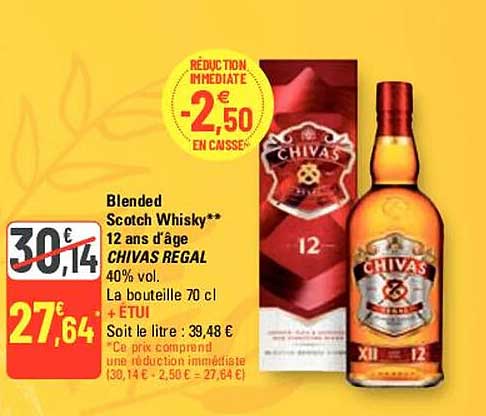 blended scotch whisky 12 ans d'âge chivas regal