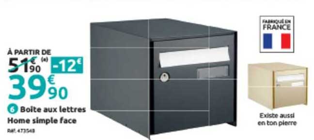 boîte aux lettes home simple face