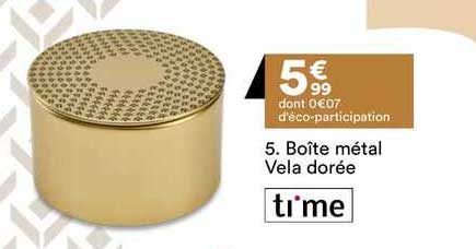 boîte métal vela dorée