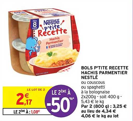 bols p'tite recette hachis parmentier nestlé
