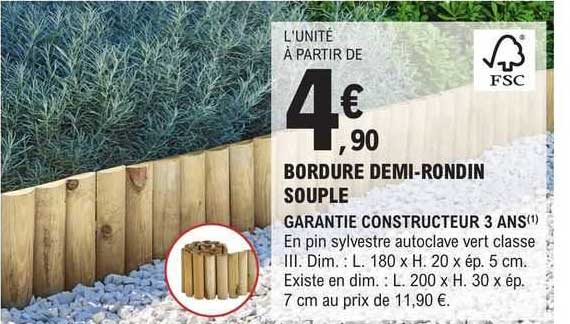 bordure demi-rondin souple